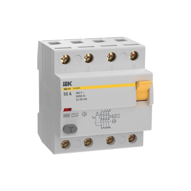 rccb-iek-karat-mdv20-4-050-030-4p-50a-30ma-6ka-type-ac RCCB IEK KARAT MDV20-4-050-030 4P 50A 30mA 6KA TYPE AC